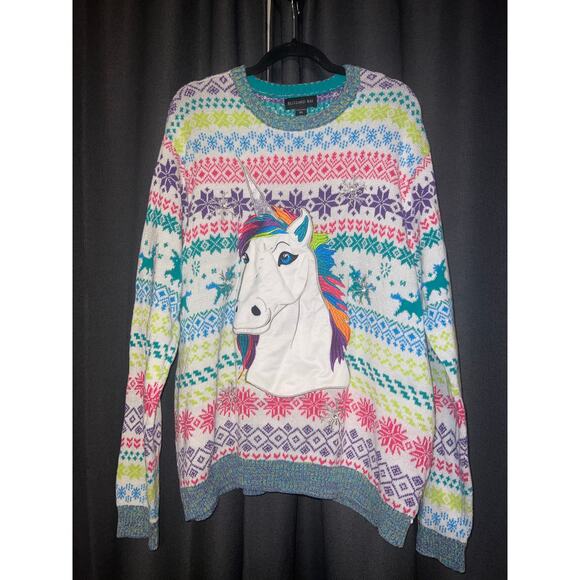 Ugly Christmas Sweater Xmas Size XL Unicorn - Picture 1 of 3